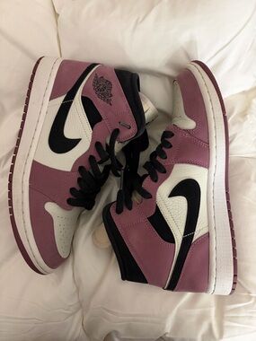 Nike Women’s High-Top Jordans in Pink, Black and Cream